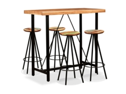 Vidaxl Conjunto De Bar 5 Pcs Madeiras De Acácia Maciça E Recuperada