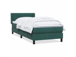 Cama com Molas/colchão Verde escuro 80x220 Cm Veludo MAISON EXCLUSIVE