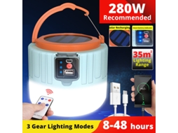 Lanlirna De Campismo Led Com Energia Solar, Baliria Exlirna Usb Recarregável, À Prova De Água Ipx6, 5 Modos, Luz Sos, Indicador Azul.