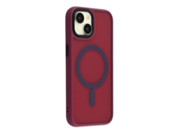 Capa Tkdaddy Para Iphone 15 Compatível Com Magsafe Skin-touch Pc Capa De Tpu Vinho Vermelho