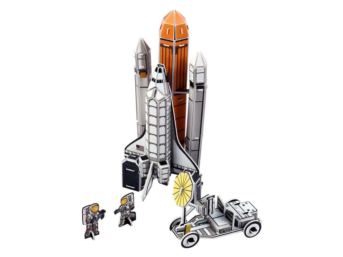 Quebra-cabeça 3d Do Ônibus Espacial Discovery, 82 Peças, 9x8x20 Cm, Material De Papelão.