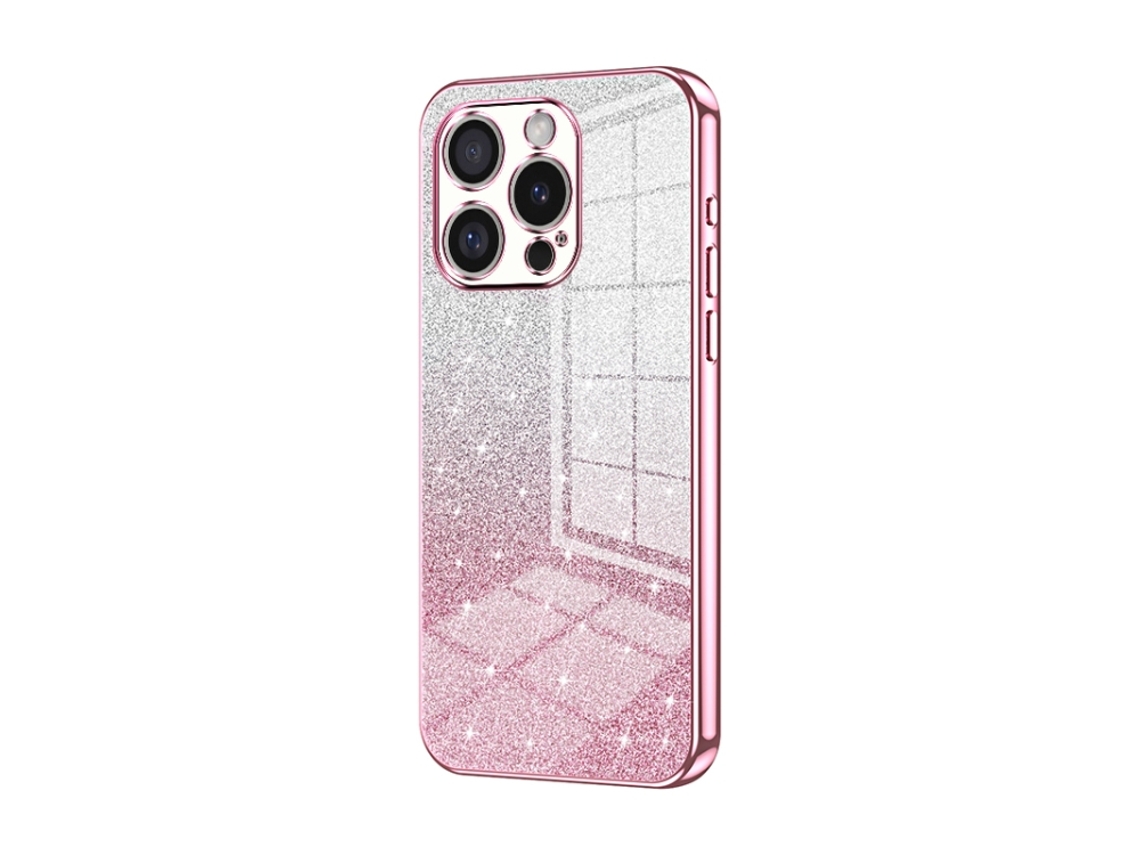 Capa Para Iphone 16 Pro - Glitter Degradê - Acabamento Eletroplaqueado