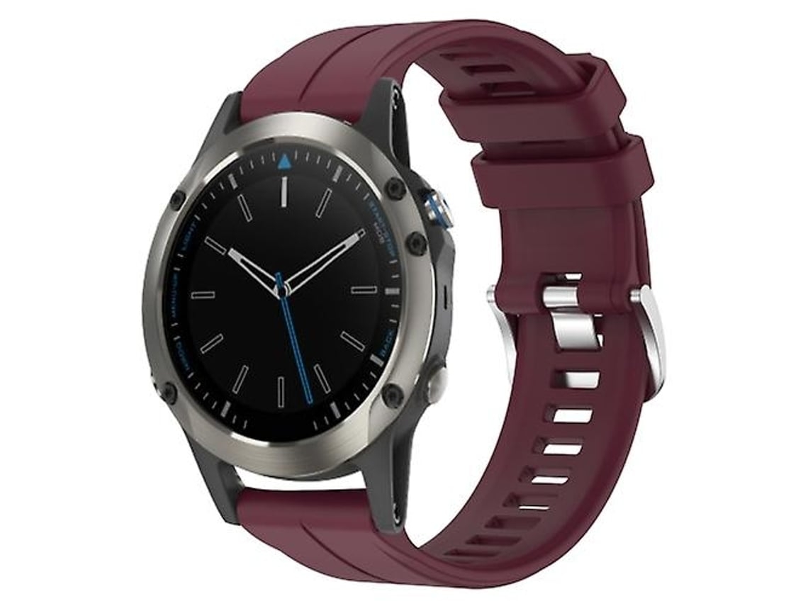 Lurelia Pulseira De Relógio Silicone Borgonha 22 Mm, Compatível Com Garmin Quatix 5 Sapphire
