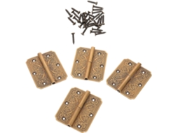 Conjunto De 4 Dobradiças Pequenas Latão Com Parafusos, 6x5cm, Mini