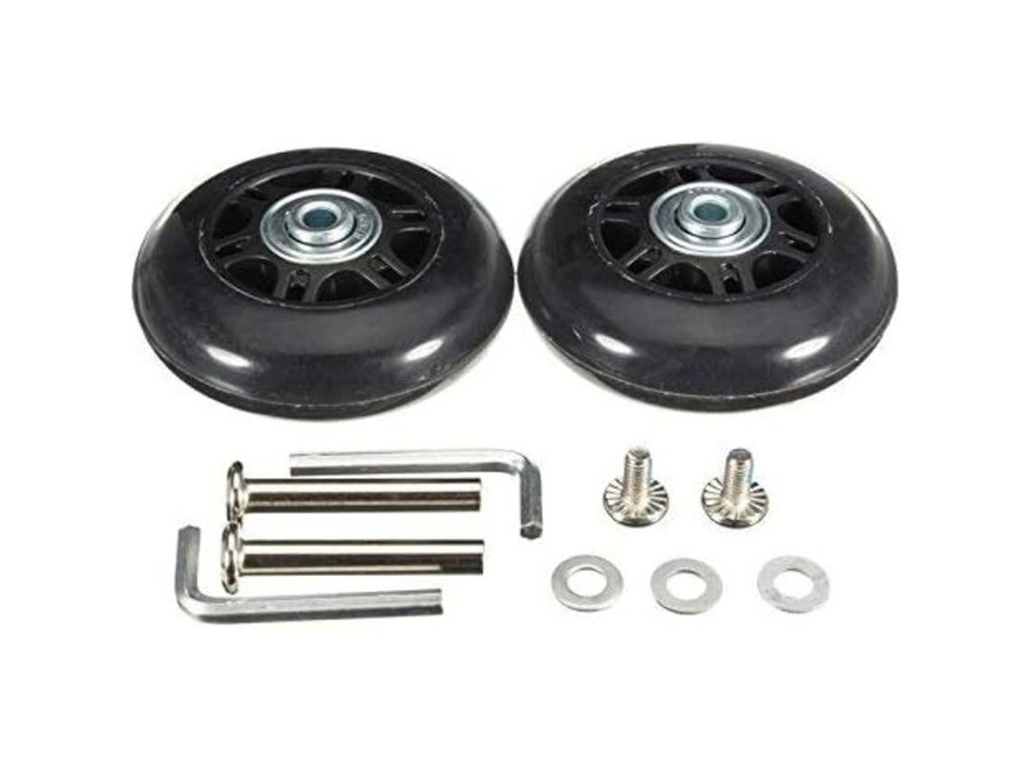 Rodas De Substituição Pretas 50 X 18 Mm Para Bagagem(1 Par). Leves E Práticas, Com Ferramenta De Substituição Inclusa