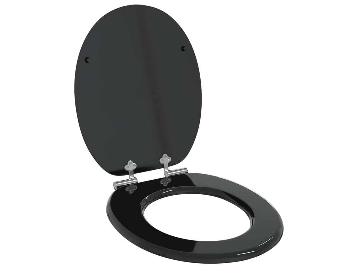 Vidaxl Assento De Sanitário Com Fechamento Suave Preto 44 X 38 Cm