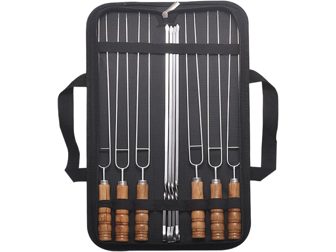 Lurelia Espetos De Churrasco 10 Unidades Em Aço Inoxidável, Conjunto Para Carne E Legumes