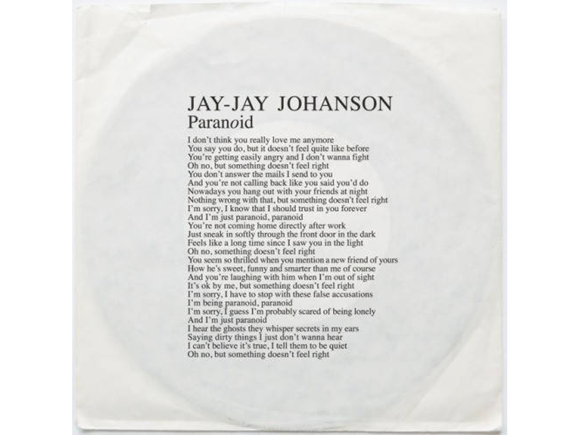 Vinil Jay-Jay Johanson - Paranoid (1CDs)