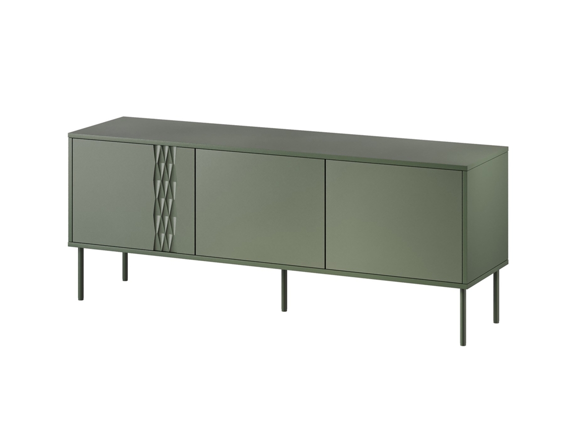 Armário Cama Rtv 3d Tresse 150x40x55 Verde Mate Cama Meble