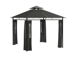Pavilhão de Festa para Jardim 3x3x2,88m Cinza Escuro BTFORUS