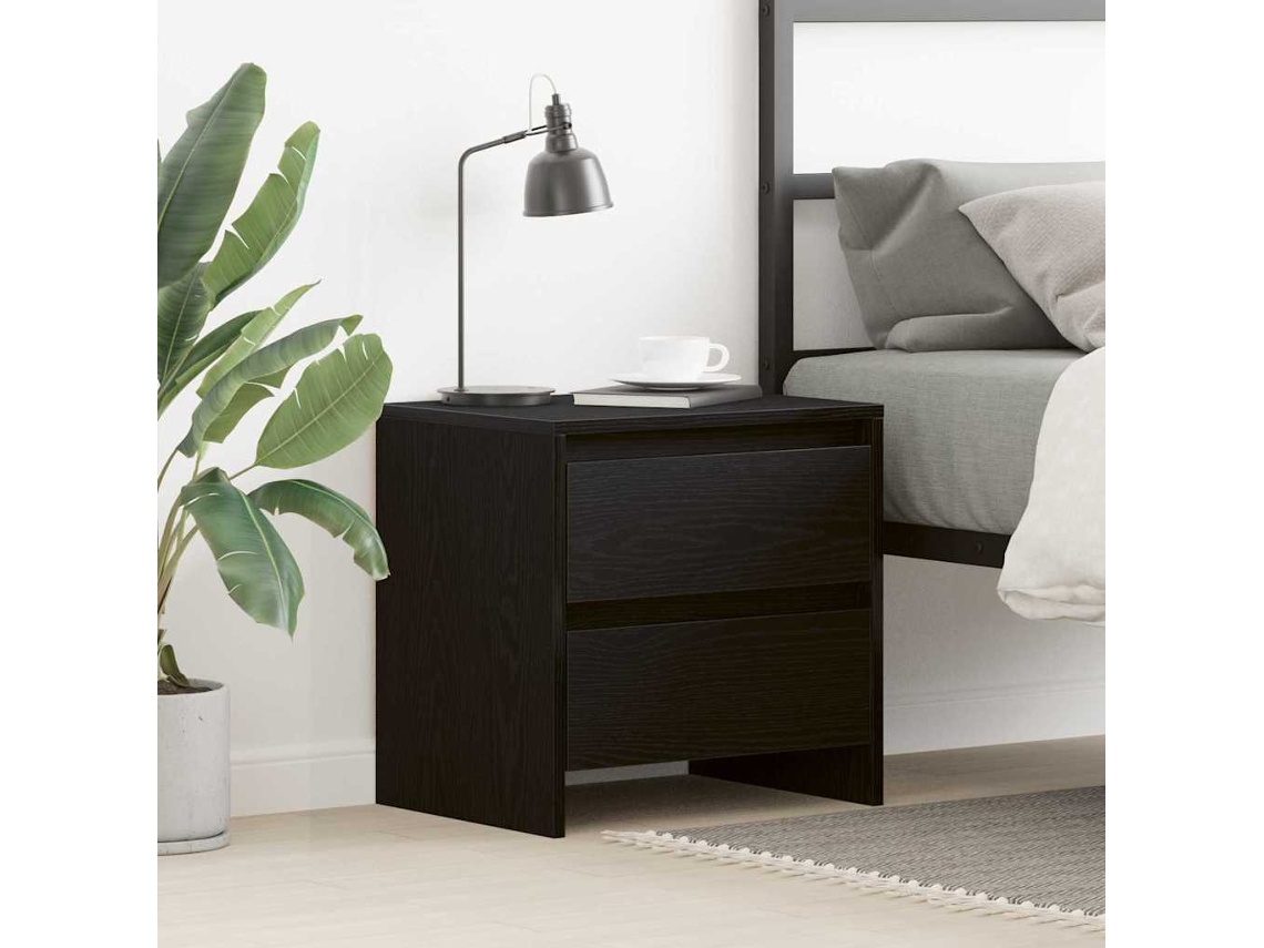 Vidaxl Armário De Cabeceira Carvalho Preto 45 X 34 X 44,5 Cm