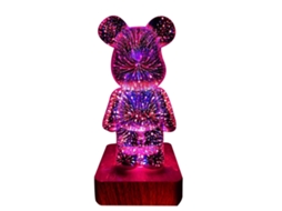 Luz Noturna Netflix Ursinho 3d Fogo Artificial Cor Multicolor Efeito Dimensional
