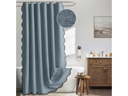 Cortina de Chuveiro Impermeável com Gancho de Metal,azul/180x180cm GERTIZ