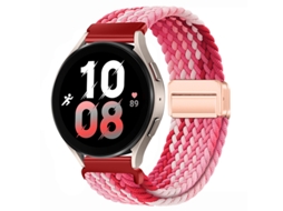 Pulseira Esportiva em Nylon Elástico e Respirável Trançado com Data Magnética, 18mm, Degradê Vermelho