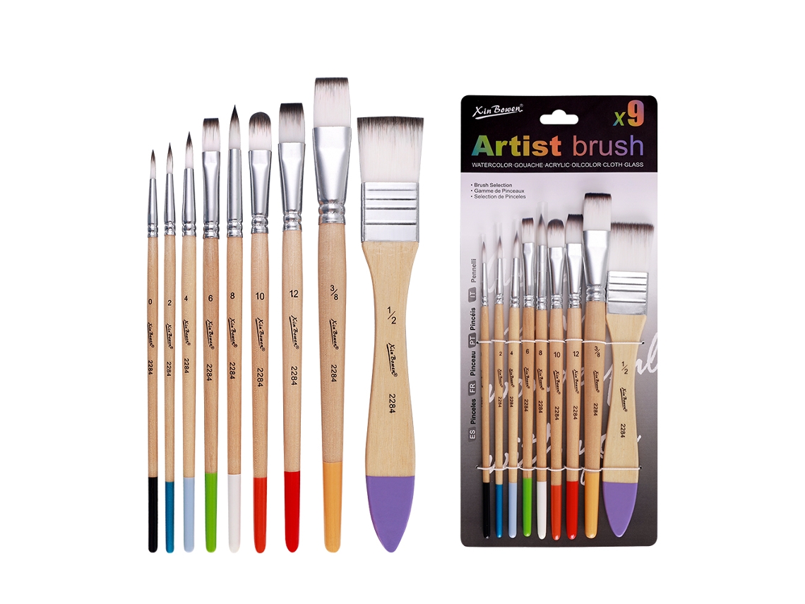 Conjunto De Pincéis De Nylon Adequados Para Pintura Acrílica, A Óleo E Aquarela.