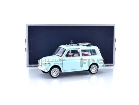 Carro Miniatura Colecionável NOREV 1/18 Fiat 500 Giardiniera 1964 Azul Acquamarina 187742