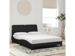Vidaxl Estrutura De Cama Sem Colchão 140x200 Cm Veludo Preto