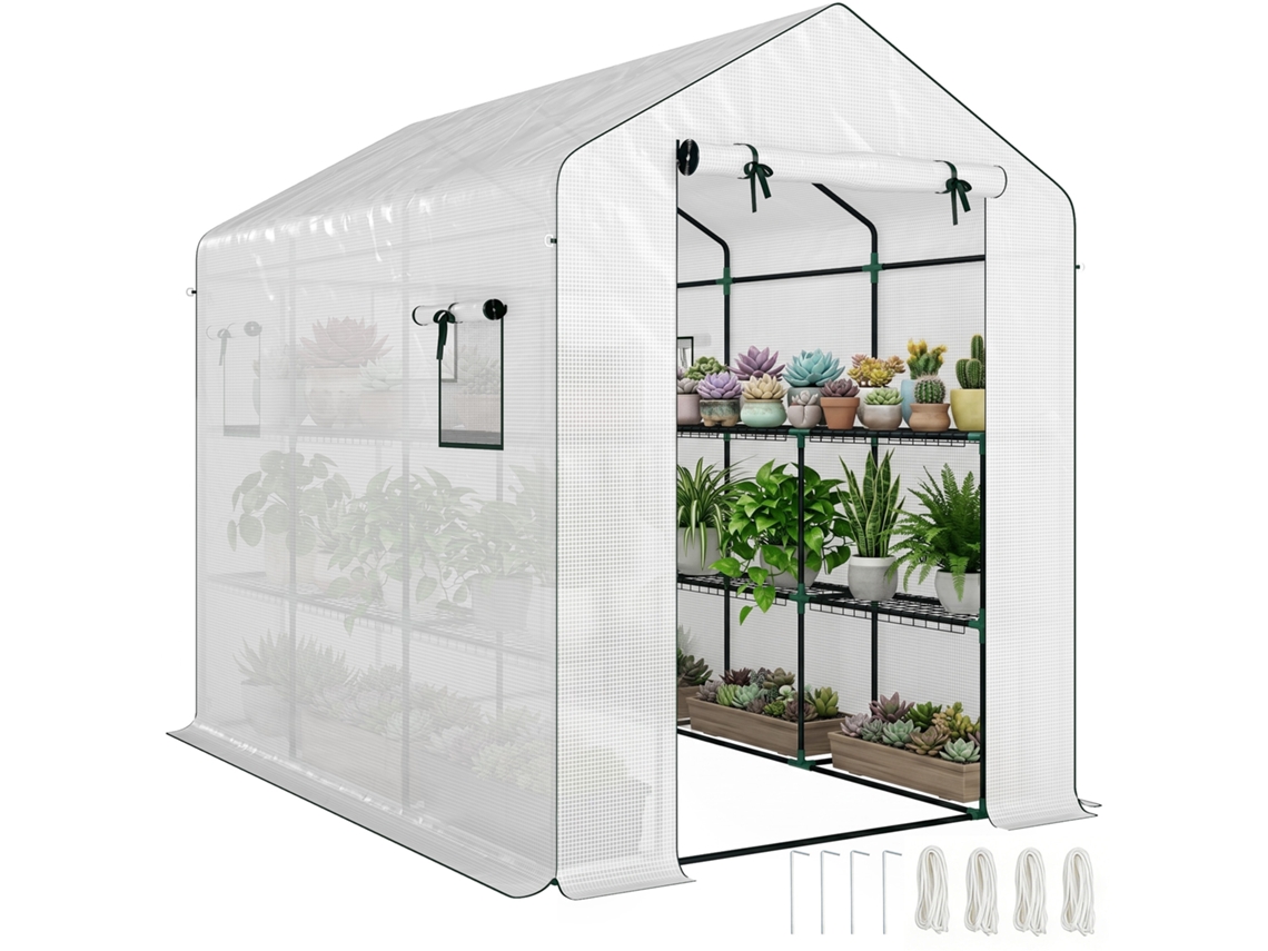 Estufa de Jardim em Aço e Pe, 3 M², Proteção Uv ZACHARY