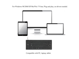 Teclado De Silicone Dobrável Flexível Enrolável Com Fio Usb, Resistente À Água, Lavável E Resistente À Poeira, 85 Teclas, Para Pc