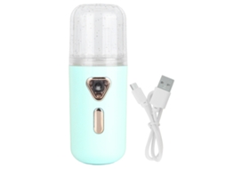 Mini Umidificador Facial Portátil 30ml com Atomização Nano Usb Carregável Verde | S/MARCA