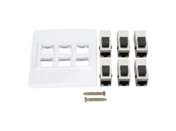 Placa de parede Ethernet Cat6 6 portas com conector Keystone desmontável | S/MARCA