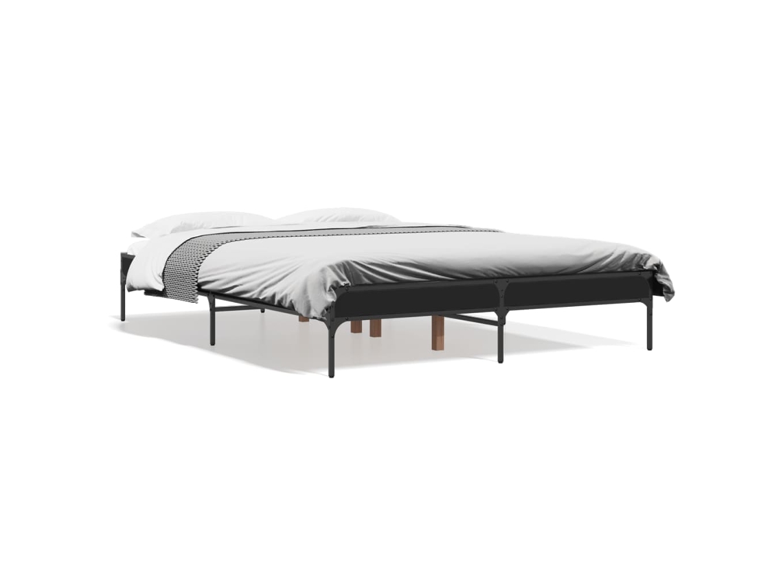 Bed Frame, Bed Frames Vidaxl Preto Madeira Processada (120 X 200 Cm)