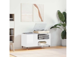 Vidaxl Armário P/ Discos 85x38x48 Cm Deriv. Madeira Branco Brilhante