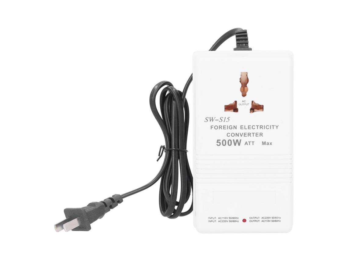 Conversor de Eletricidade Transformador 500w Portátil para Viagens e Eletrodomésticos Até 300w S/MARCA