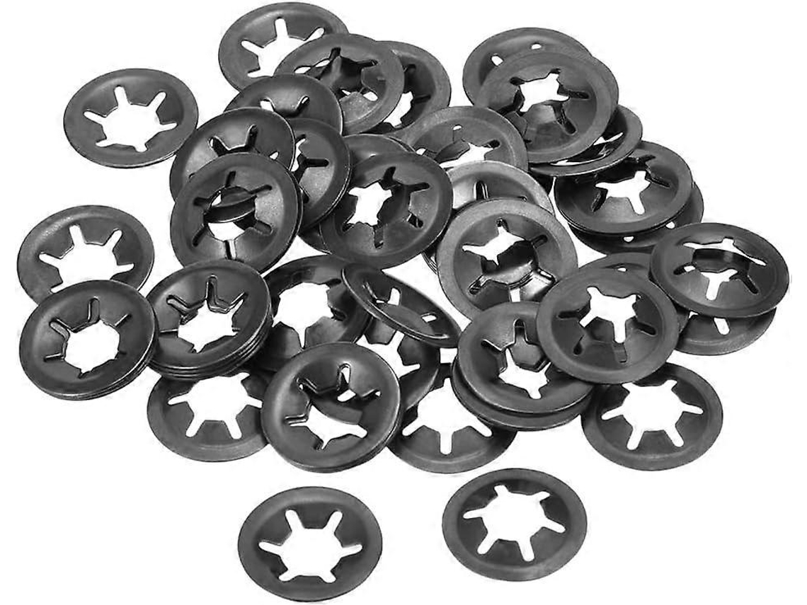 Arruela de segurança M6, 5,5mm ID, 16mm OD, 65Mn, preto, 60 peças | S/MARCA
