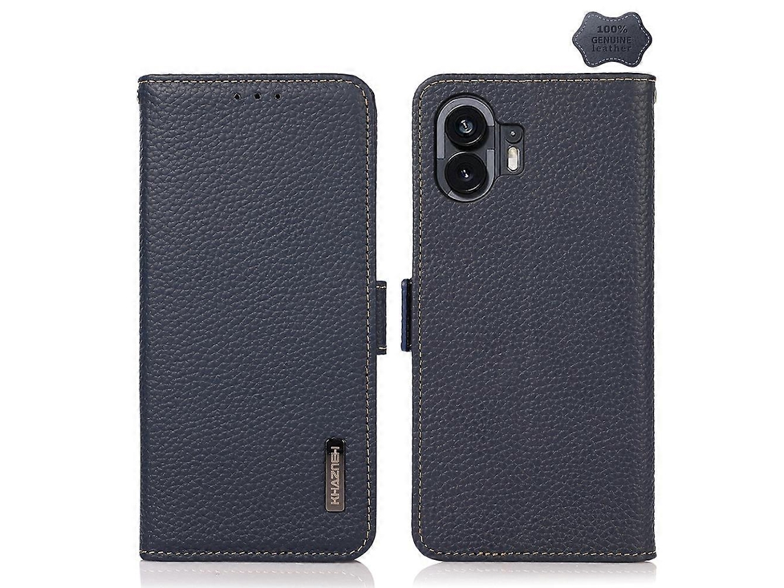 Capa Para Celular Khazneh Em Couro De Lichia Com Fecho Magnético Lateral E Proteção Rfid Para Nothing Phone 2