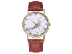 Relógio de Pulso Analógico Quartz Unissex com Pulseira de Couro Marrom T298