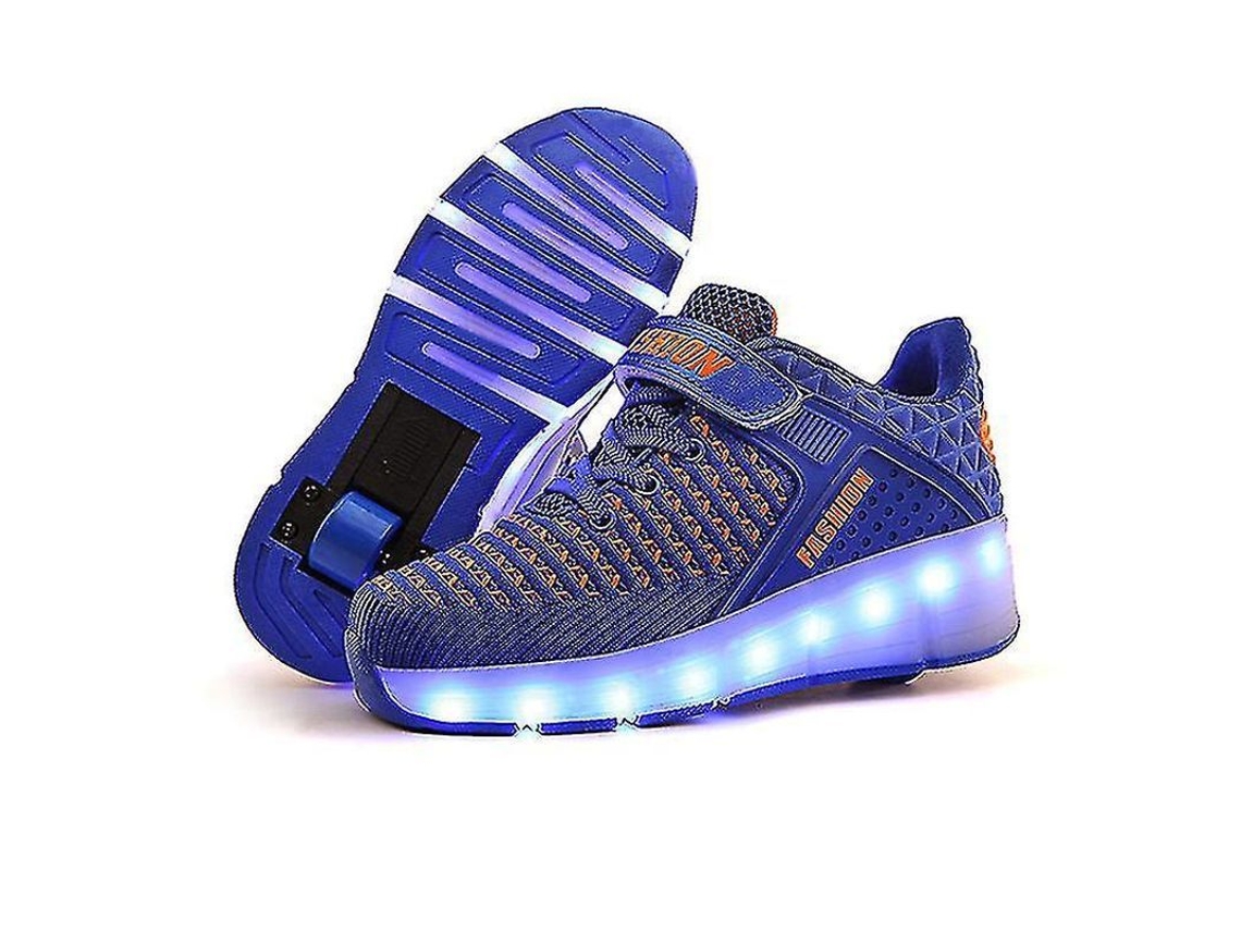 Sapatos Rodinha Led 7 Cores 15 Modos Carregamento Usb Presente Crianças A1