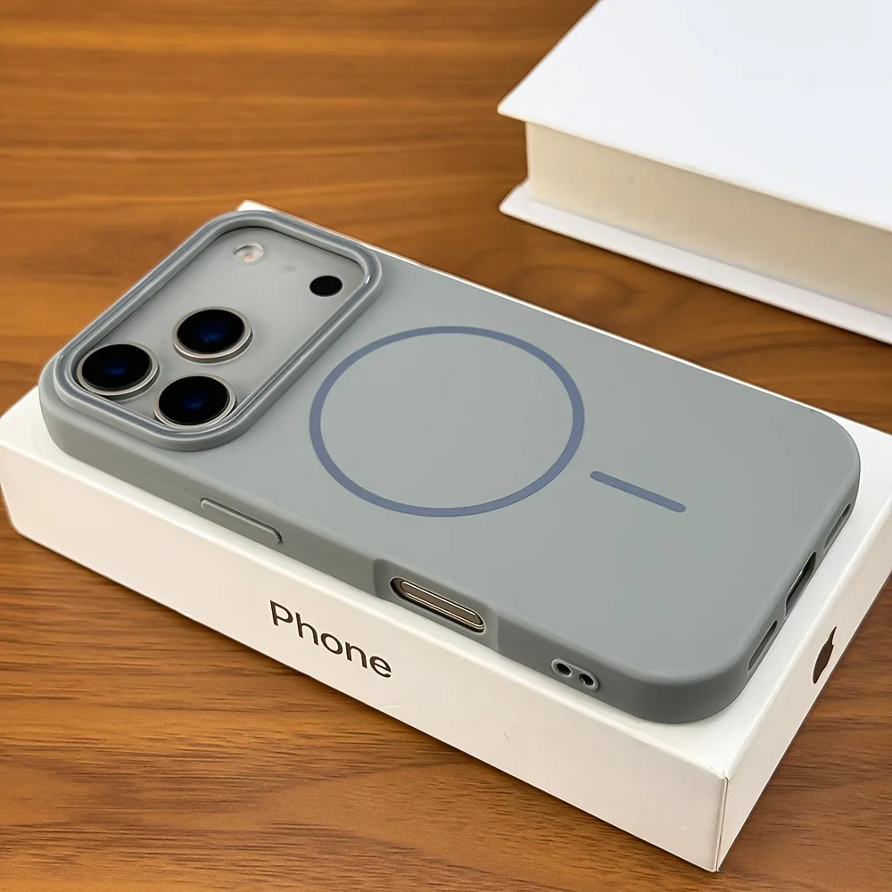 Capa Magnética Fosca Para Iphone (cinza, Compatível Com Carregamento Sem Fio Magsafe).