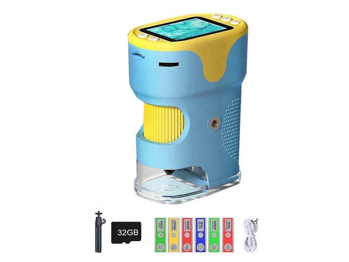 Microscópio Digital Portátil Para Crianças Com Tela Hd De 2 Polegadas, Ampliação De 200-1000x, Educativo.