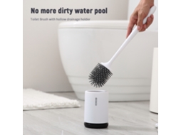 Escova de Vaso Sanitário Ecoco com Suporte de Drenagem, Cerdas Macias Tpr, Design Compacto para Banheiro