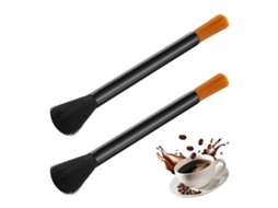 Conjunto 2 Escovas Limpeza Moinho Café - Escova Café - Para Máquinas E Moinhos Café - Plástico - Preto