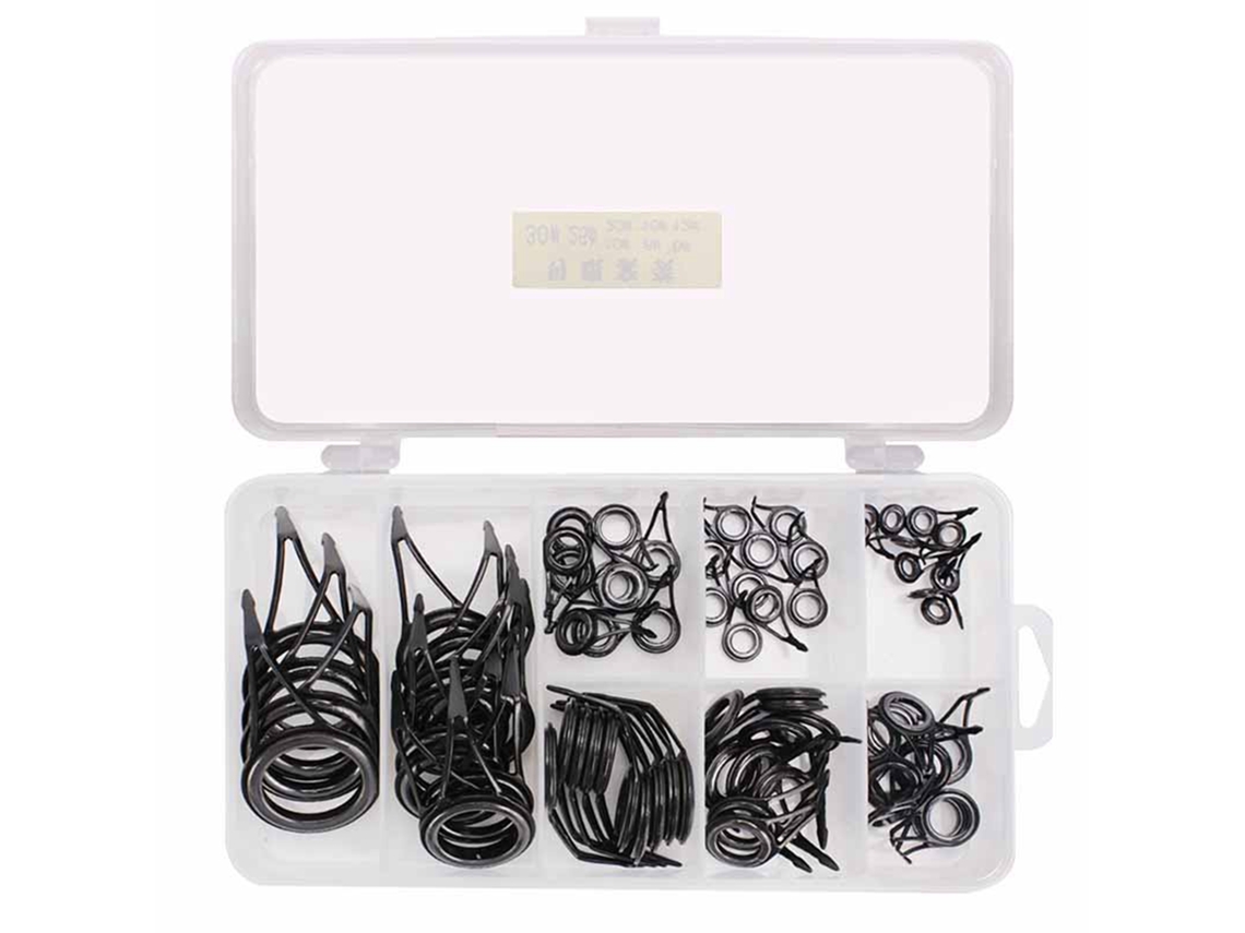 Kit De Reparo Para Ponta De Vara De Pesca Com Anéis Cerâmicos Aço Carbono Alta Resistência Para Água Doce E Salgada
