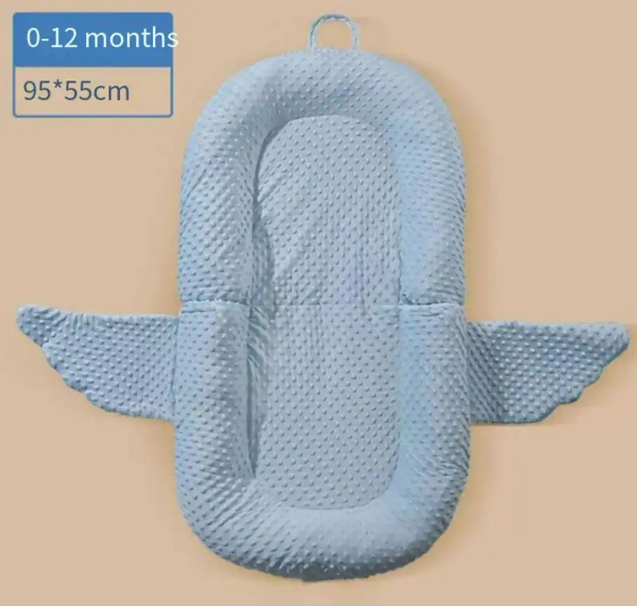 Berço De Sono Para Bebé Berço De Cama (azul + Colchão De Rampa 95*55cm)