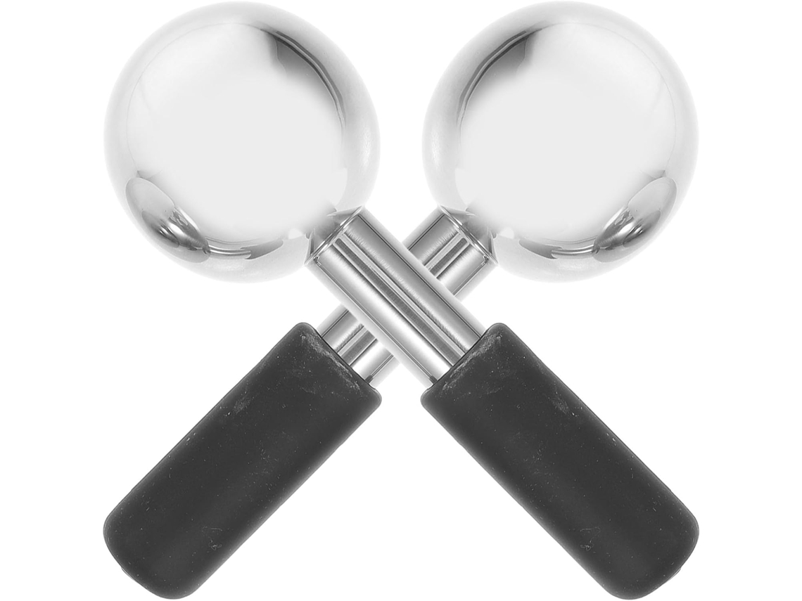 Conjunto de 2 balões de gel em aço inoxidável para massagem facial, sem pesto, antienvelhecimento.