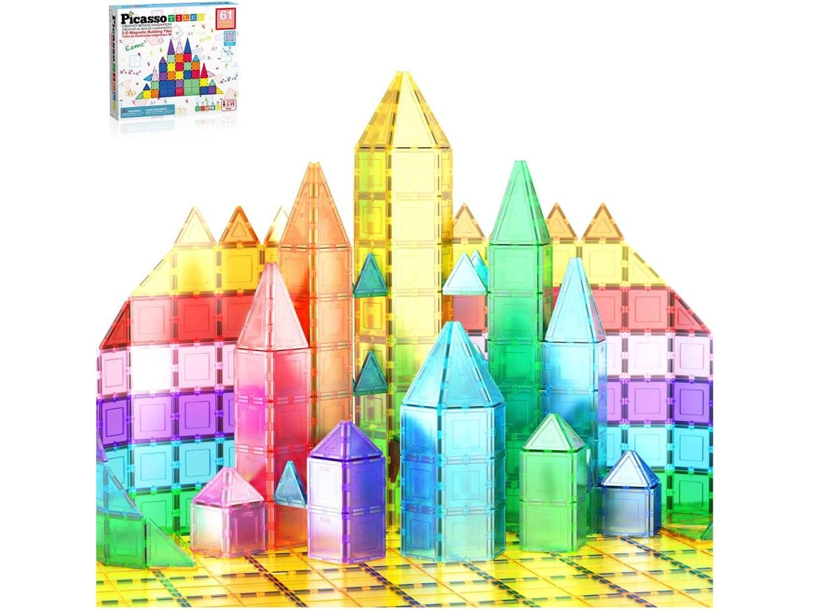Conjunto de Blocos Magnéticos PICASSO TILE 61 Peças (Idade Mínima Recomendada: 3 Anos)