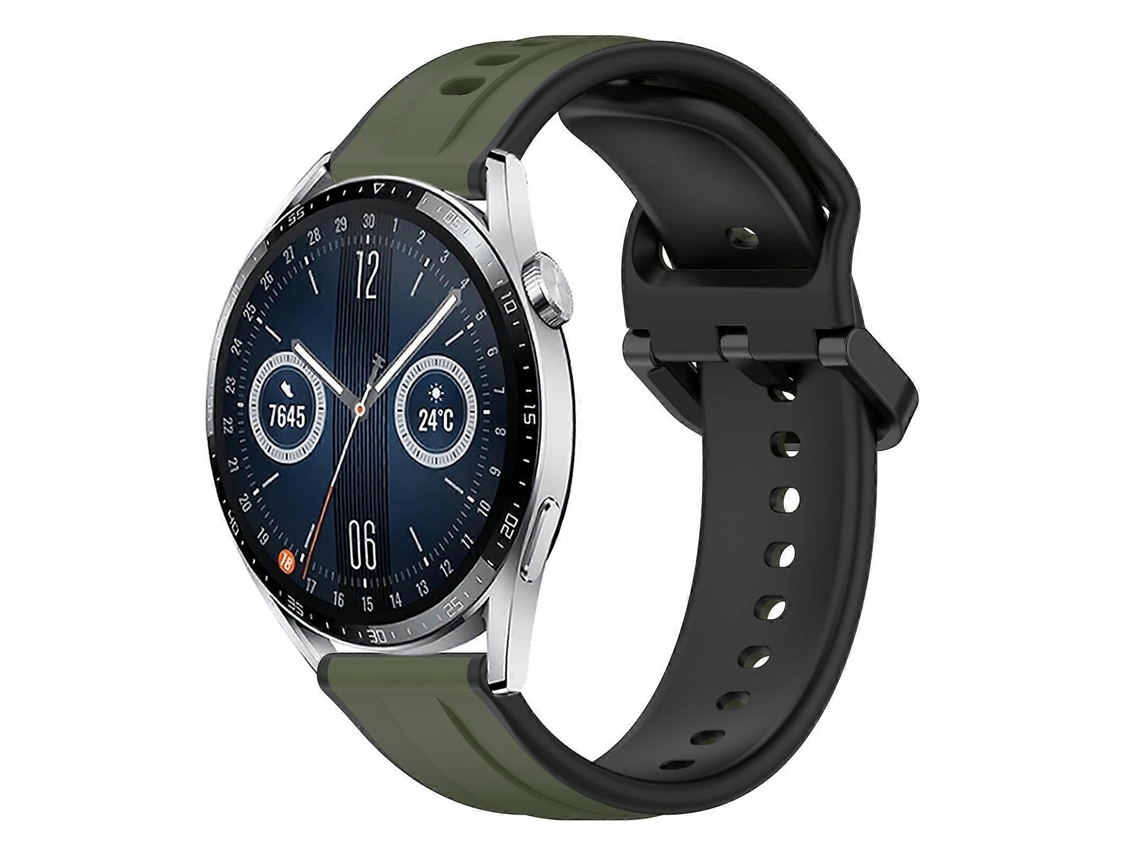 Pulseira De Silicone Bicolor Com Formato Convexo Para Huawei Watch Gt3 46mm 22mm