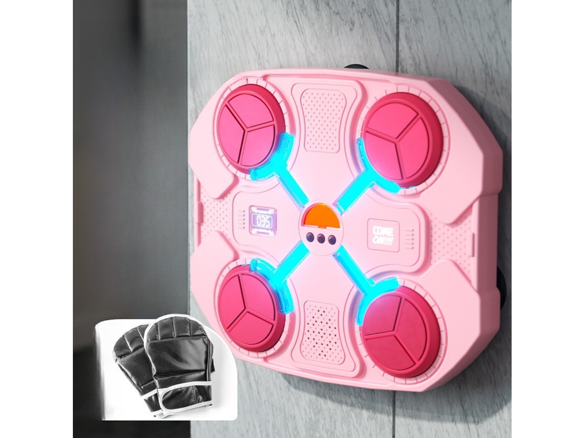 Máquina De Boxe Musical Infantil Com Luvas bluetooth, Montado Na Parede, Ideal Para Dos 5 Aos 12 Anos Ou Mais Rosa Hexinyigjly