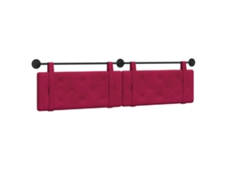 Conjunto 1 Cabeceira Suspensa Vidaxl Vermelho Veludo (210 X 55 X 5 Cm)