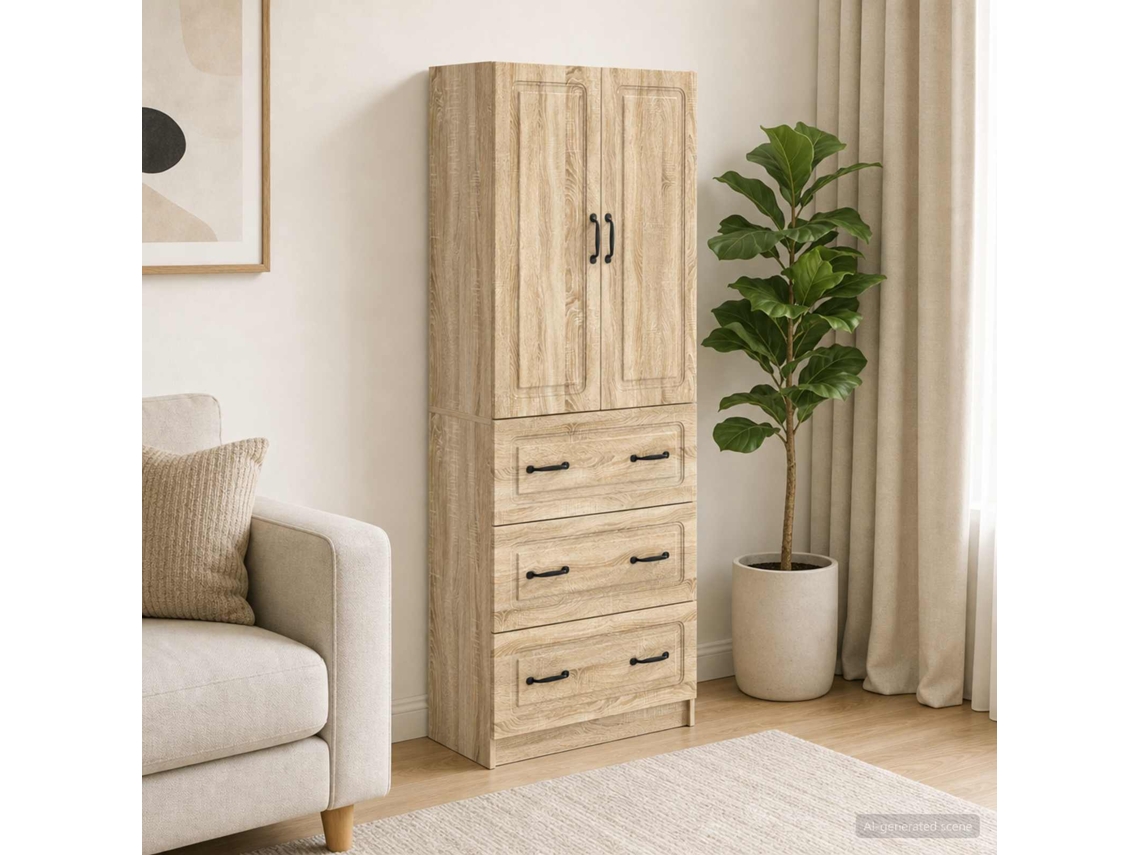 Vidaxl Conjunto De Gabinete 2 Pcs Carvalho Sonoma 66 X 34,5 X 87 Cm