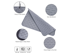 Tapete De Silicone Cinza Para Cafeteira Com Bordas Elevadas, Ideal Para Bancadas E Colocar Embaixo De Cafeteiras