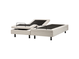 Cama Ajustable Sin Cabecero Beliani Castellan De Tela Beige 180x200x37