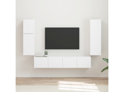 Conjunto De Móvel De Tv 4 Pcs Branco Madeira Processada