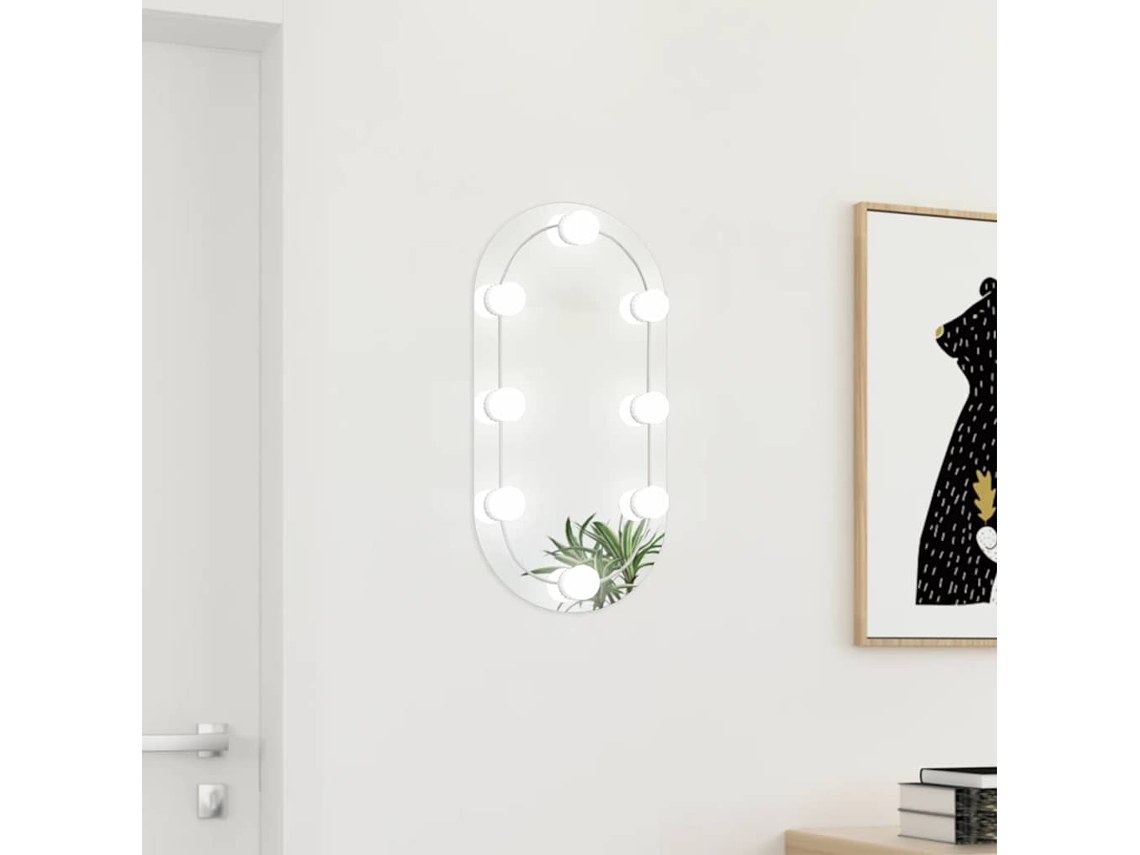 Vidaxl Espelho Com Luzes Led 60x30 Cm Vidro Oval