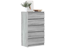 Vidaxl Armário De Gavetas 60x36x103 Cm Deriv. Madeira Cinzento Sonoma