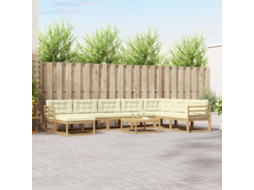 Vidaxl Conjunto De Sofás Para Exterior 9 Unid. Branco E Creme